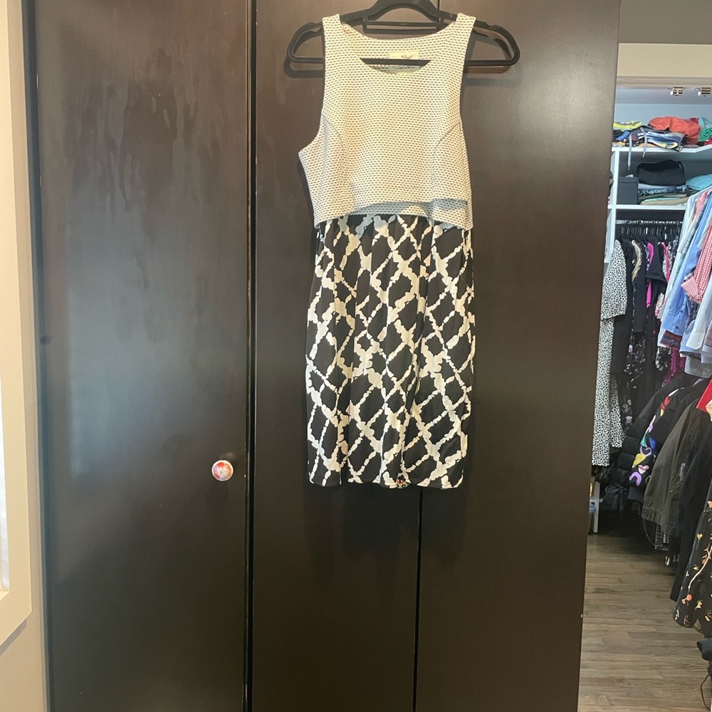 Tabitha Anthropologie Sleeveless Black and White Patterned Women’s Dress